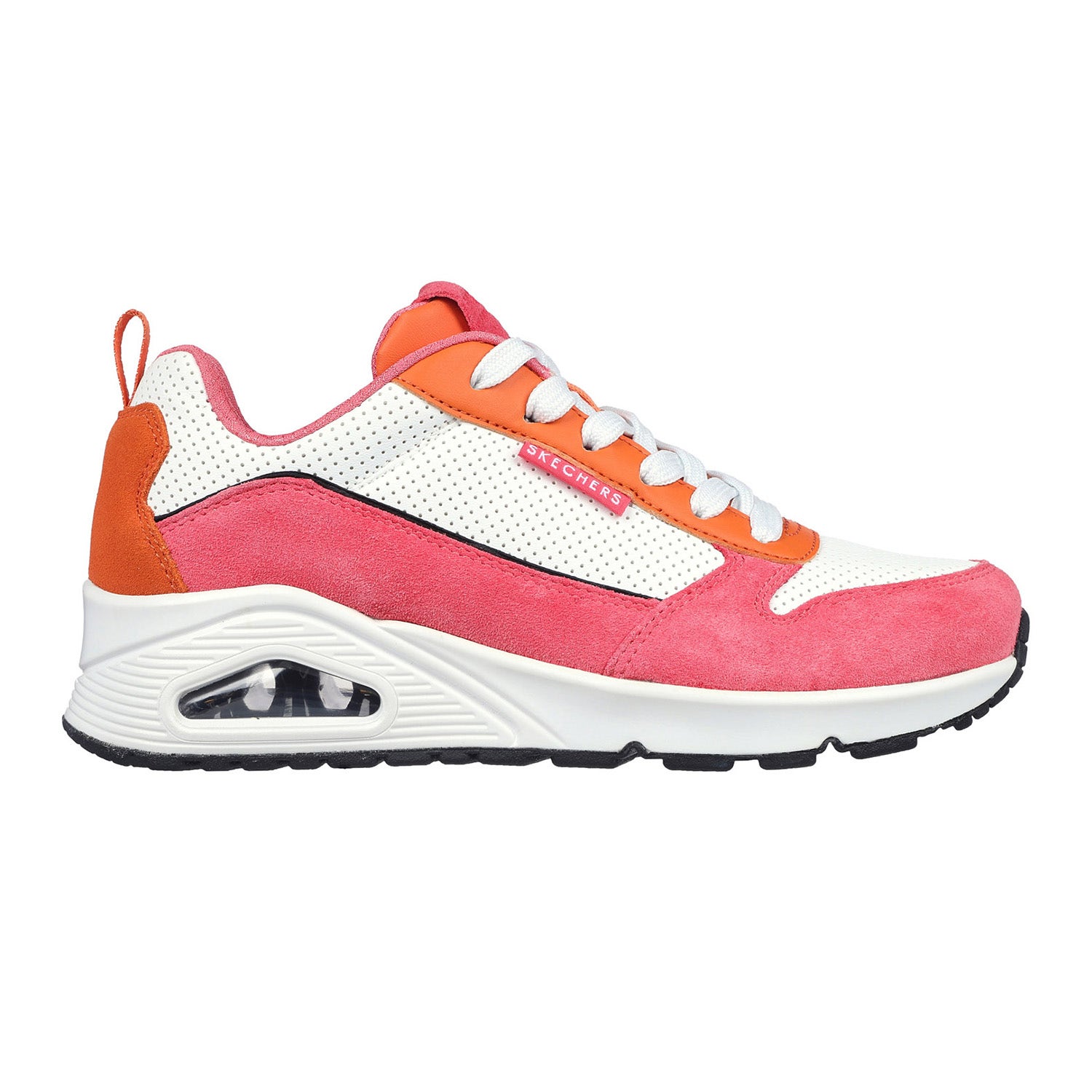 Skechers Uno Sneaker Dames Wit/Roze/Oranje