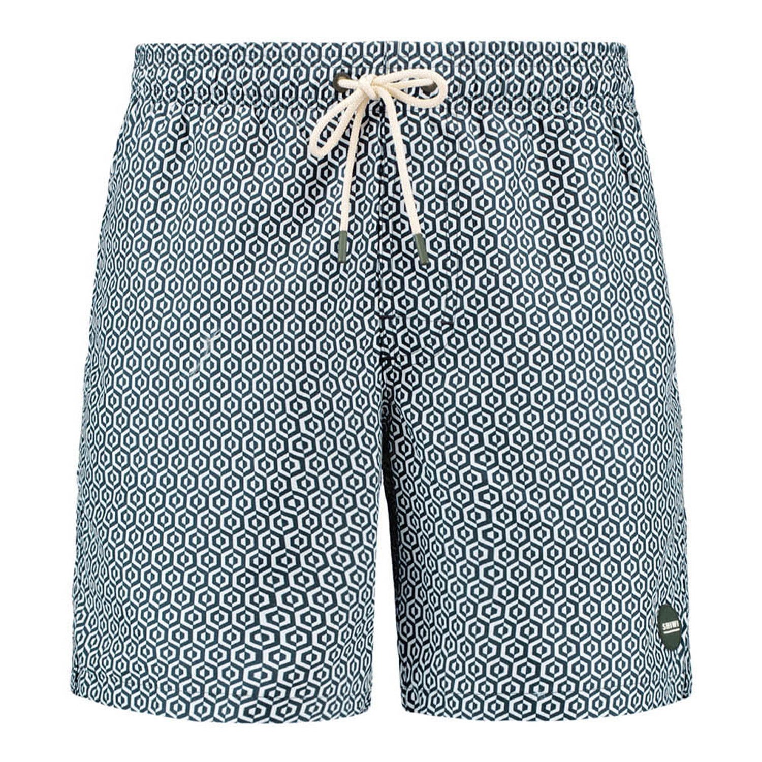 SHIWI Heren Zwembroeken Men Mike Swim Shorts 7 Inch Geo Tile Zwart