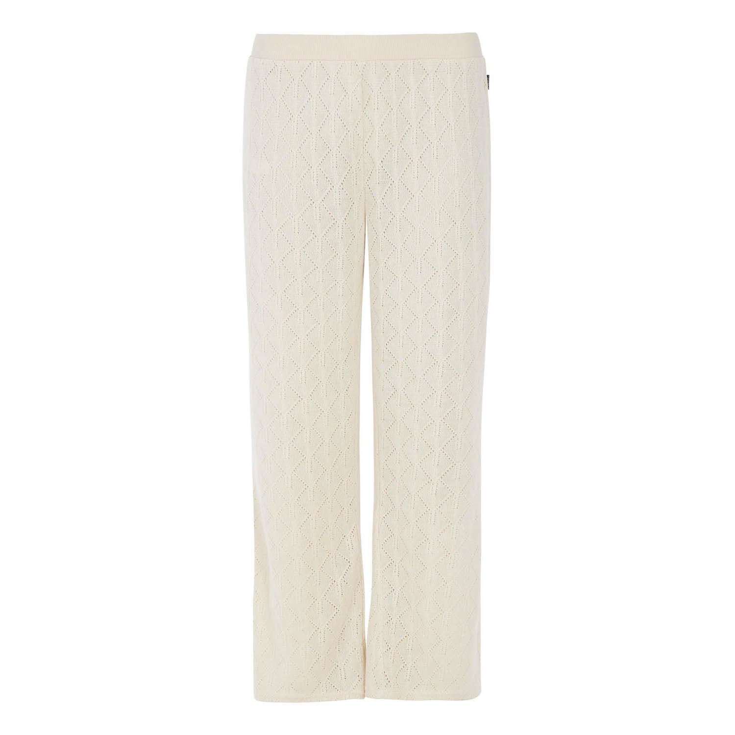 Protest wide leg regular waist broek ecru gebreid