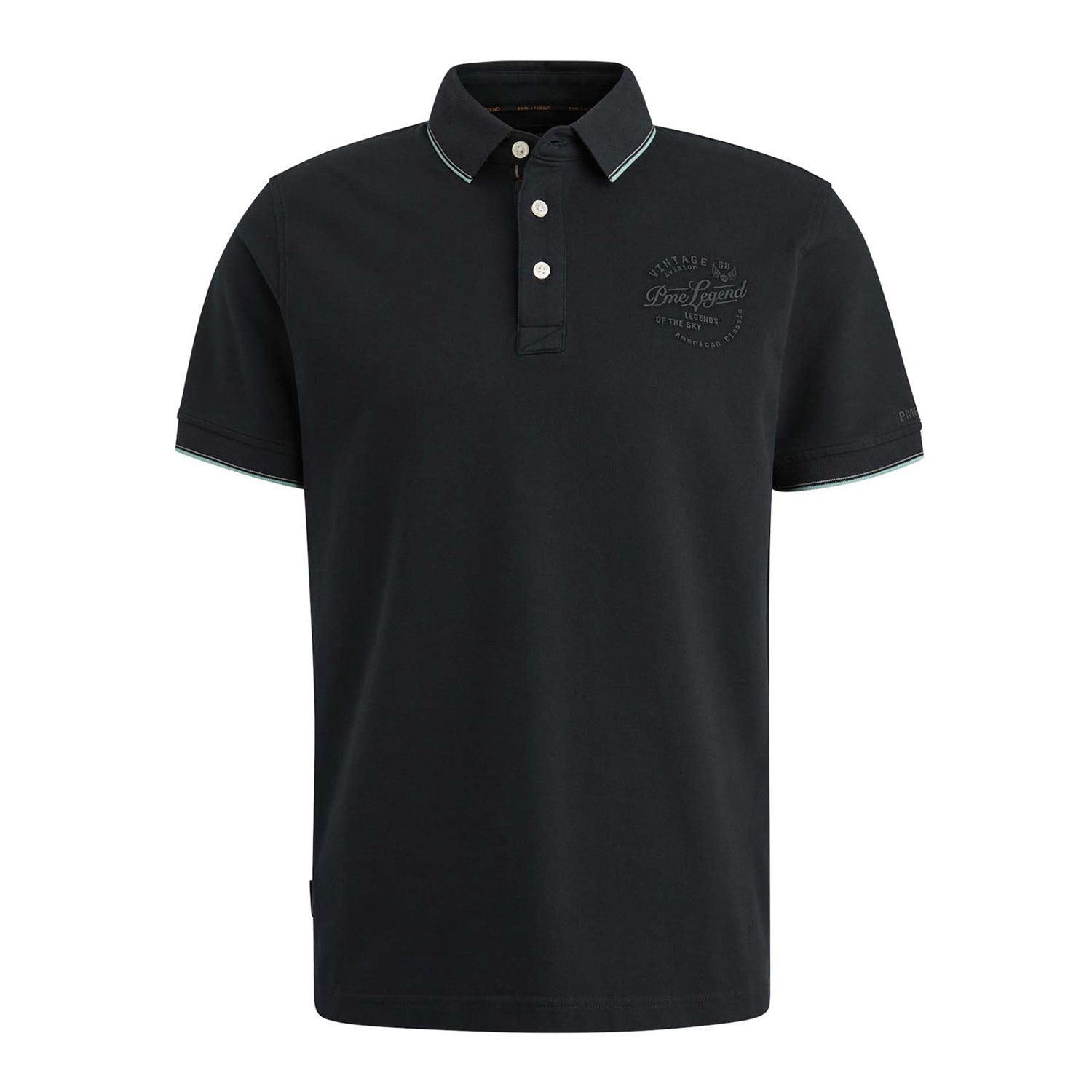 PME LEGEND Heren Polo's & T-shirts Stretch Pique Package Zwart