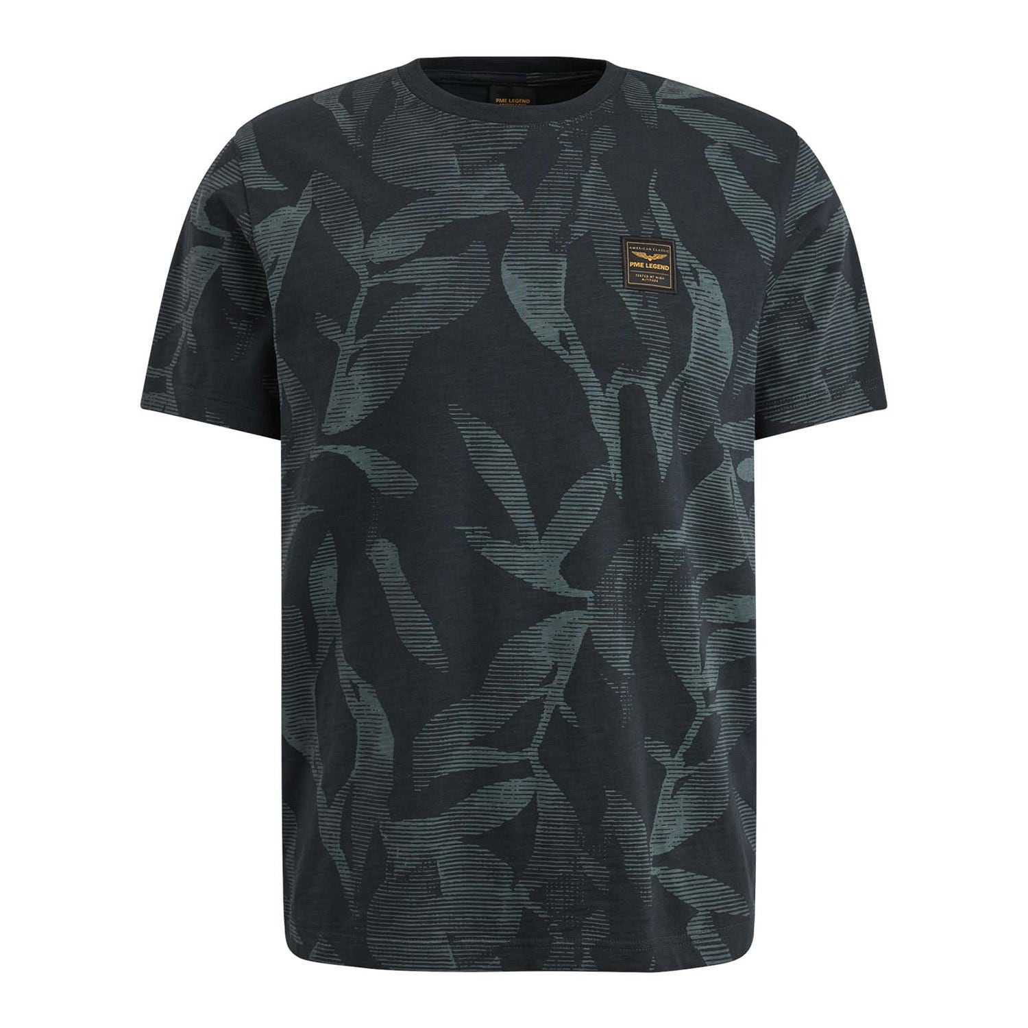 PME LEGEND Heren Polo's & T-shirts Slub Jersey Aop Donkerblauw