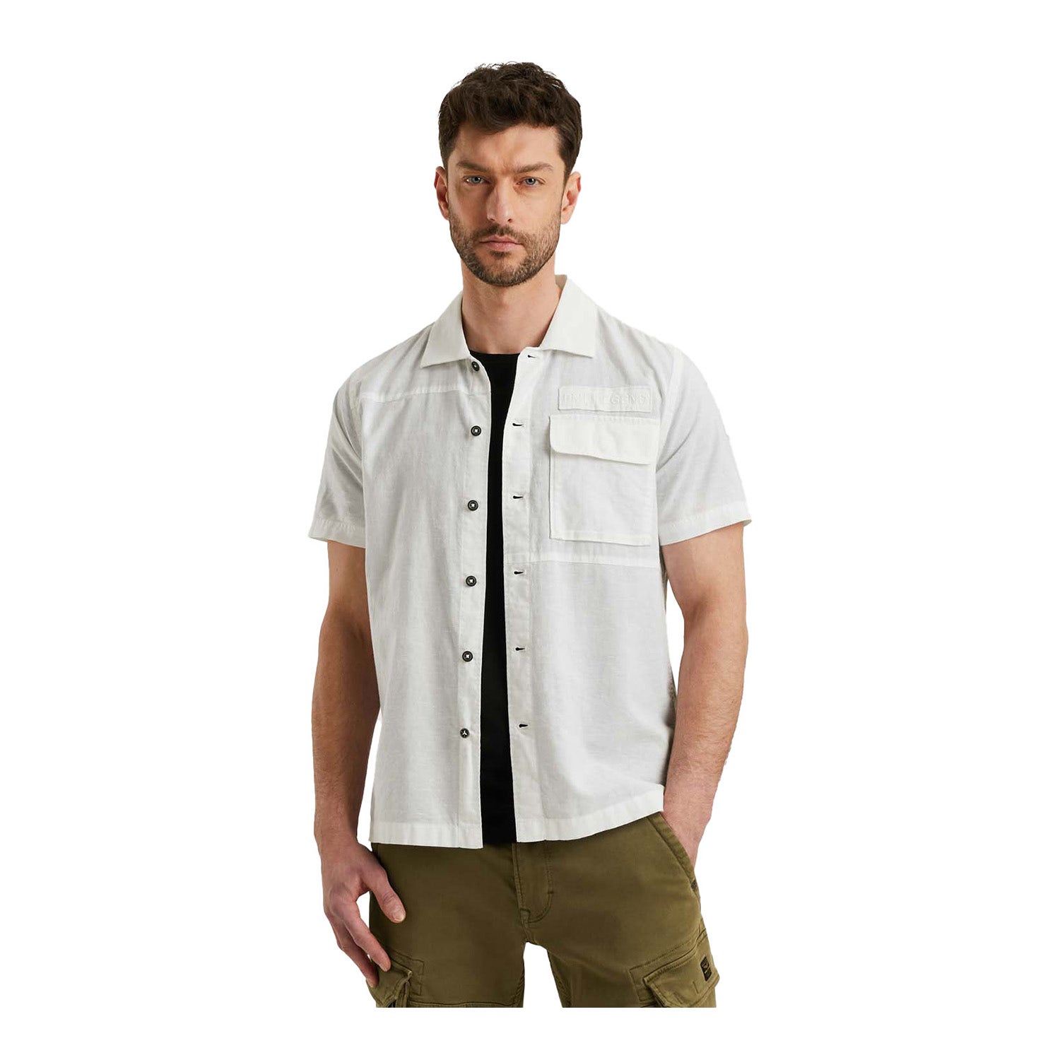 PME LEGEND Heren Overhemden Ctn linen Cargo Freedom Wit
